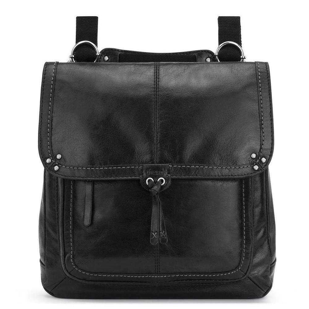 THE SAK  Ventura Convertible Black Leather Backpack X2705